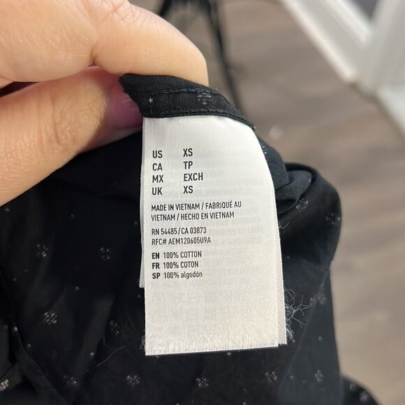 Men’s American Eagle Black and White Polka Dot Long Sleeve Button Down Shirt XS - Picture 8 of 10